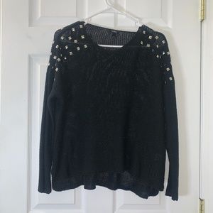 Black studded knitted sweater